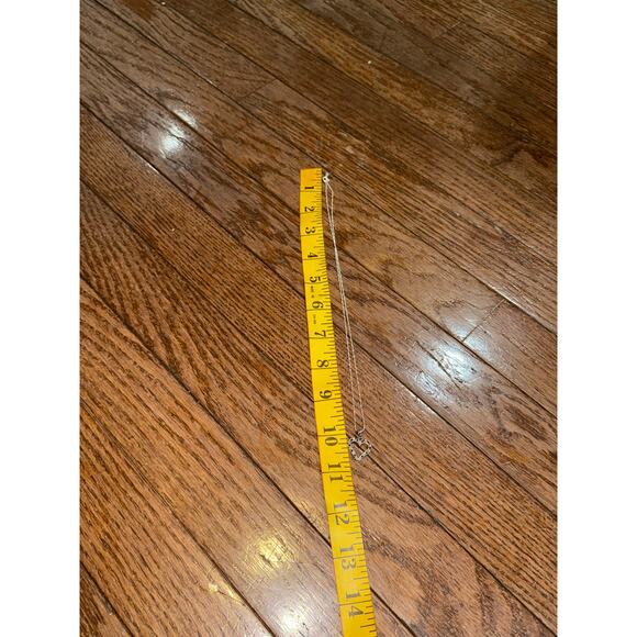 NIB Mystique Platinum Over Sterling Silver Diamond & Sapphire Heart Necklace - Picture 4 of 16